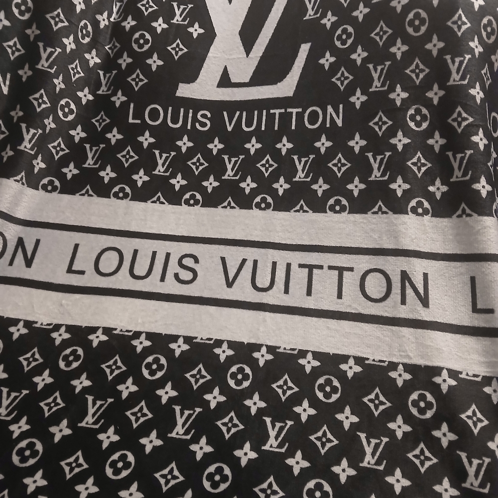 Louis Vuitton Monogram Black and White Blanket.